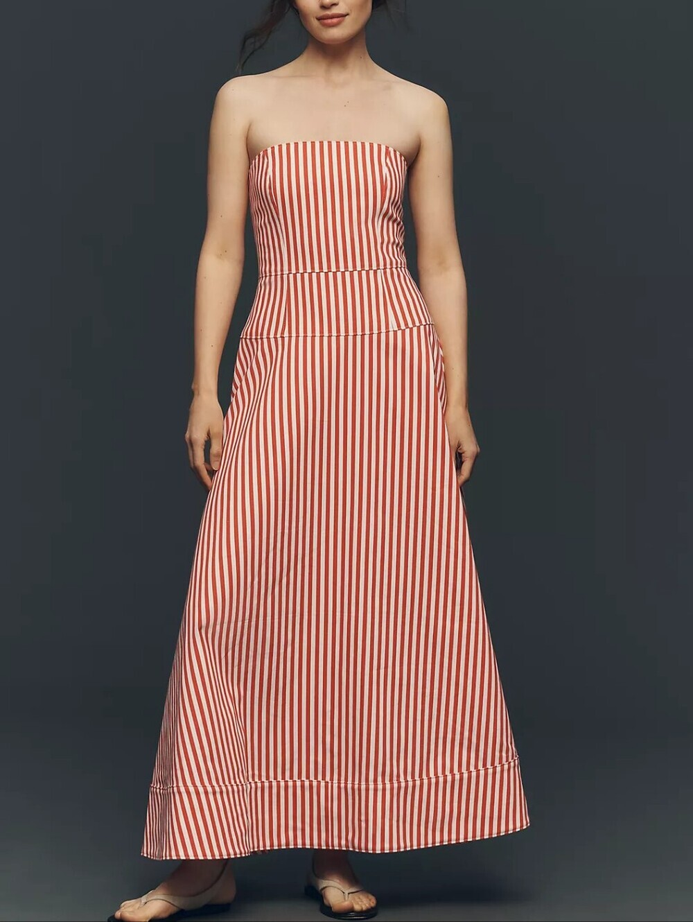 Pinstripe Denim Maxi